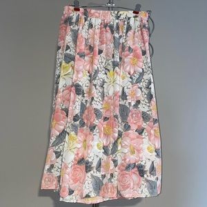 Vintage Pleated Floral Maxi Skirt